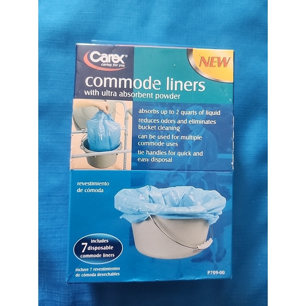 Carex Commode Blue Liners Ultra Disposable Absorbent Powder New